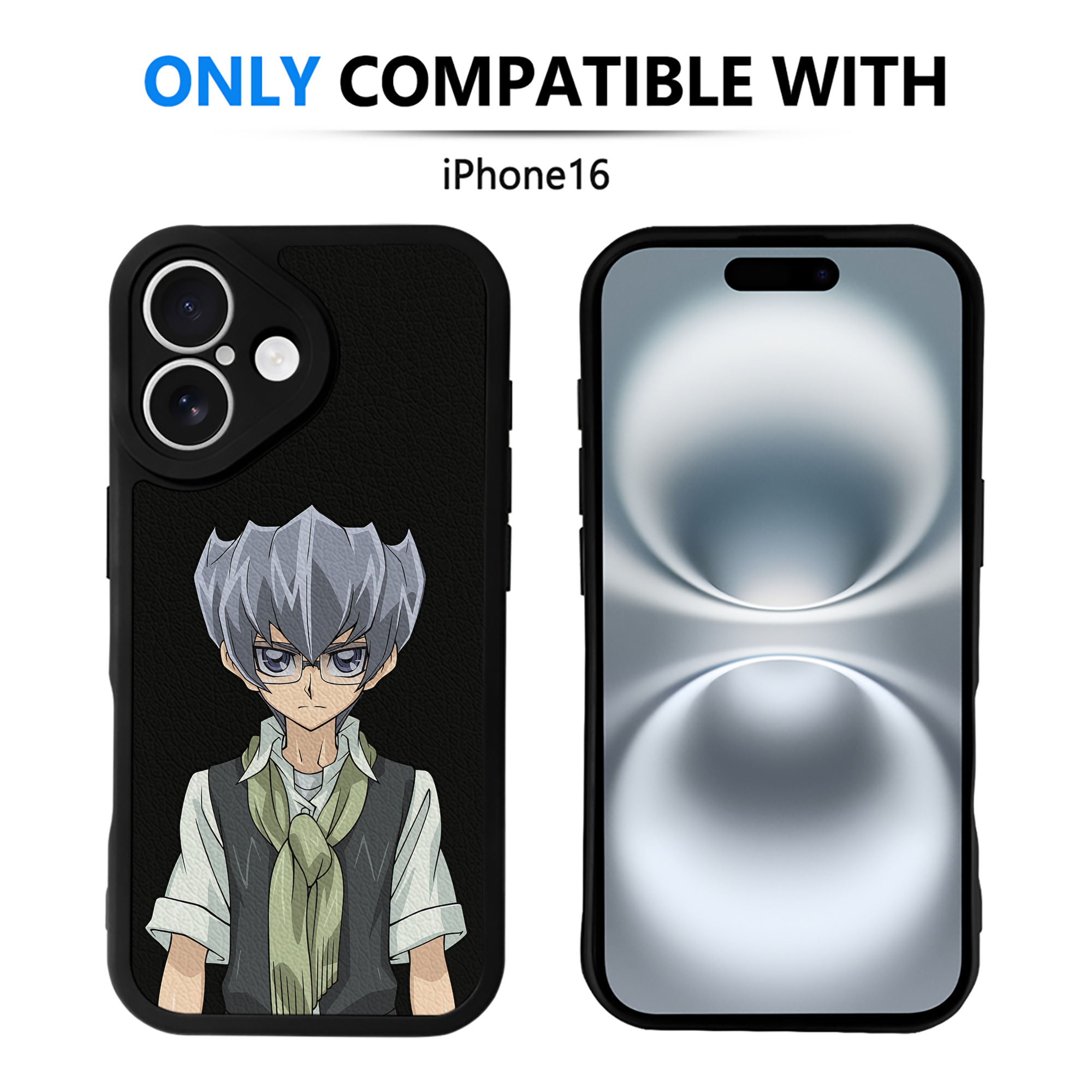 （画像用） 遊☆戯☆王 Yu-Gi-Oh! 【iPhone 16シリーズ対応】シリコンスマホケース（レザー調） 材質：シリコン